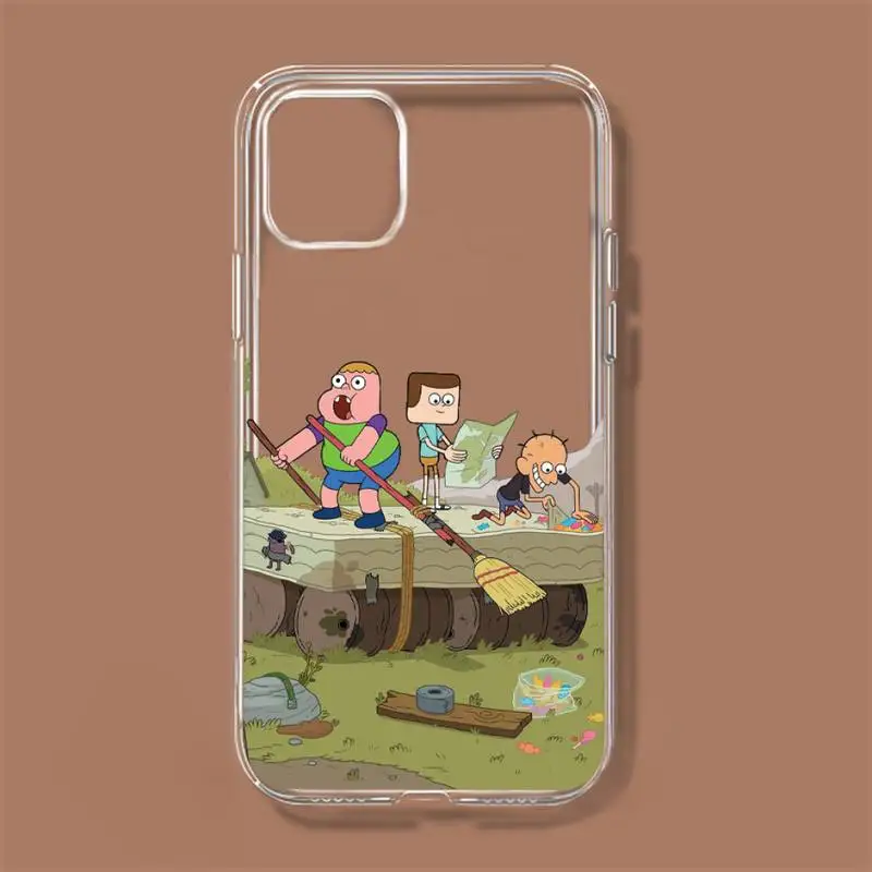 C-Clarences Cartoon Cute Phone Case For iPhone 11 12 Mini 13 14 Pro XS Max X 8 7 6s Plus 5 SE XR Transparent Shell