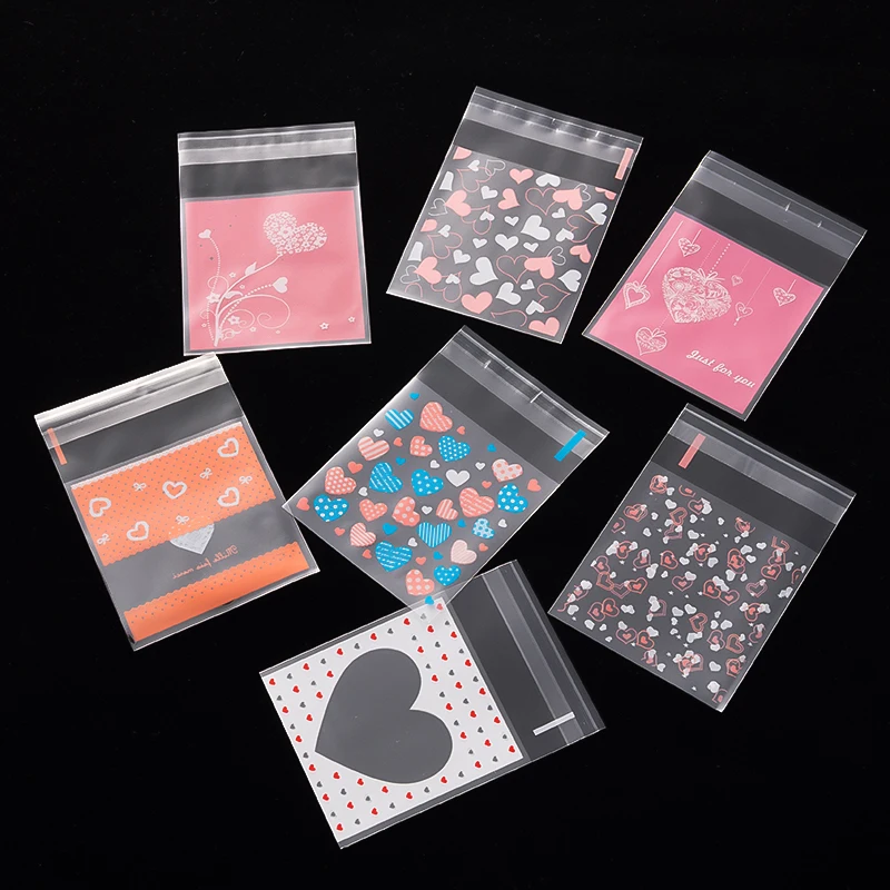 Sachets Transparents en Forme de Cœur pour Bonbons, Cookies, Poudres OPP, Décoration de Mariage, Anniversaire, Cadeaux DIY, Fournitures d\'Emballage