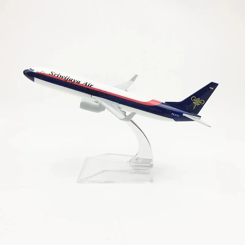 

16cm B737 Sriwijaya Airways Aircraft Models 1/400 Scale Plane Toy Alloy Material With Base Miniature Collection Airplane Gifts