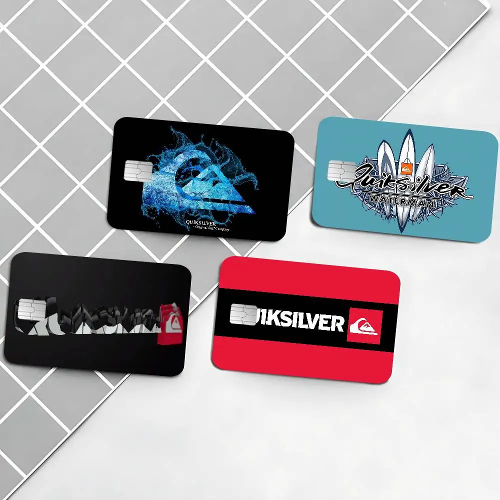 Pegatinas clásicas con logotipo Q-Quiksilver para tarjetas de crédito, pegatinas para tarjetas bancarias, pegatinas para tarjetas de autobús y metro, pegatinas impermeables para mujeres, regalo