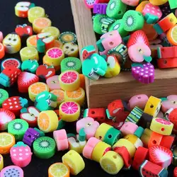 30/80pcs Mixed Fruit Polymer Clay Spacer Beads - Diy Necklace, Earrings, Bracelet, Jewelry Making Supplies For Women And Girls