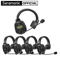 Saramonic WiTalk WT5S Full-Duplex Communication Wireless Intercom Headset System for TV Film Production Teamwork Drone Shooting