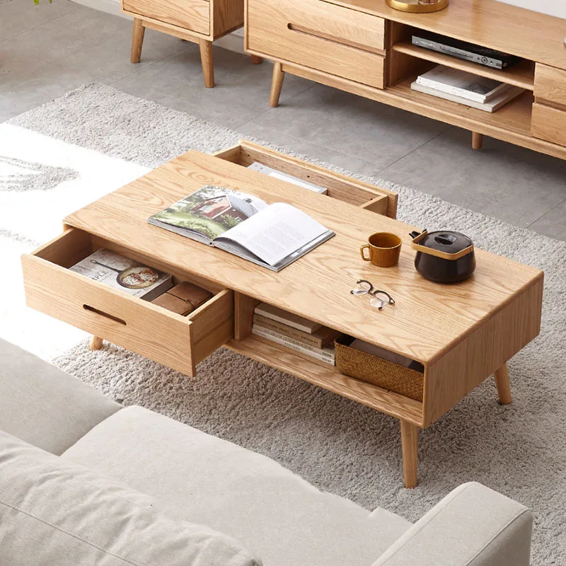 

Nordic Simple Coffee Table Modern Drawer Bedroom Square Coffee Tables Wood Vintage Glam Mesa De Centro De Sala Home Furniture