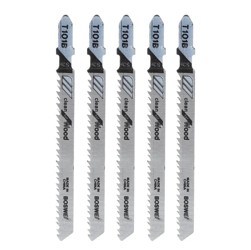 5 ชิ้น T101B HCS 100 มิลลิเมตรจิ๊กซอว์ใบมีดทำความสะอาดสำหรับไม้ T-Shank Jig