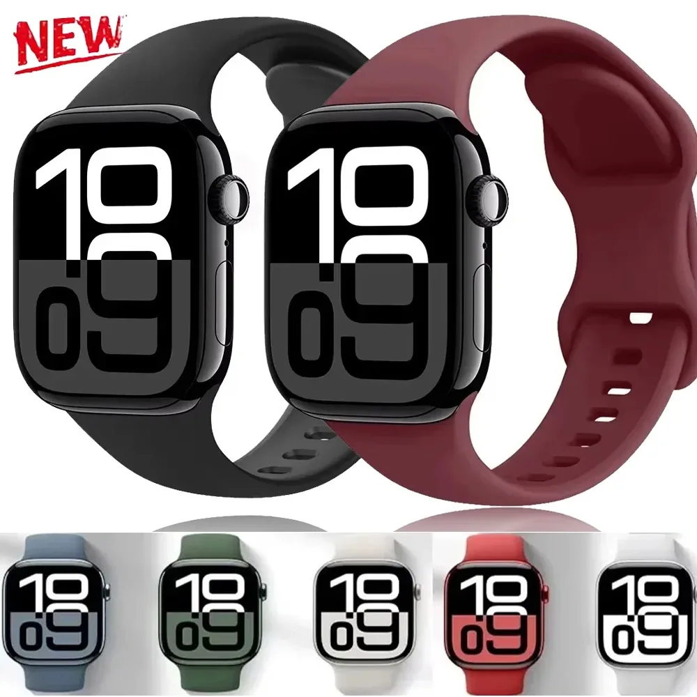 Silikonarmband für Apple Watch Band 11 10 46mm 42mm 9 8 7 45mm 41mm Ultra 3 2 1 49mm Armband IWatch 6 5 4 SE2 44mm 40mm Correa