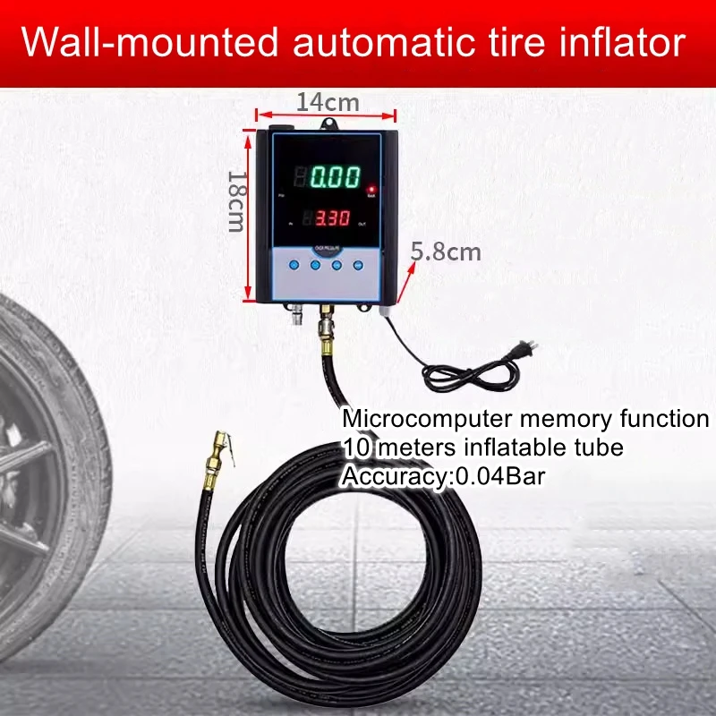 Automatic tire inflator car wall mounted tire inflation tire pressure gauge automatic inflator tire pumps