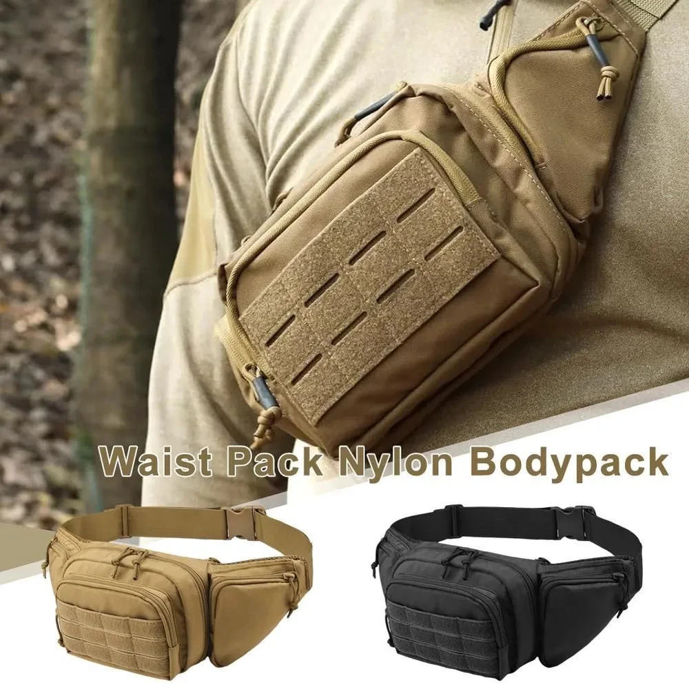 

1Pc Men Waist Tactical Fanny Pack Motorcycle Rider Sports Belt Bag Climb Camping Nylon Male Tool Sling Chest Hip Bum Bag