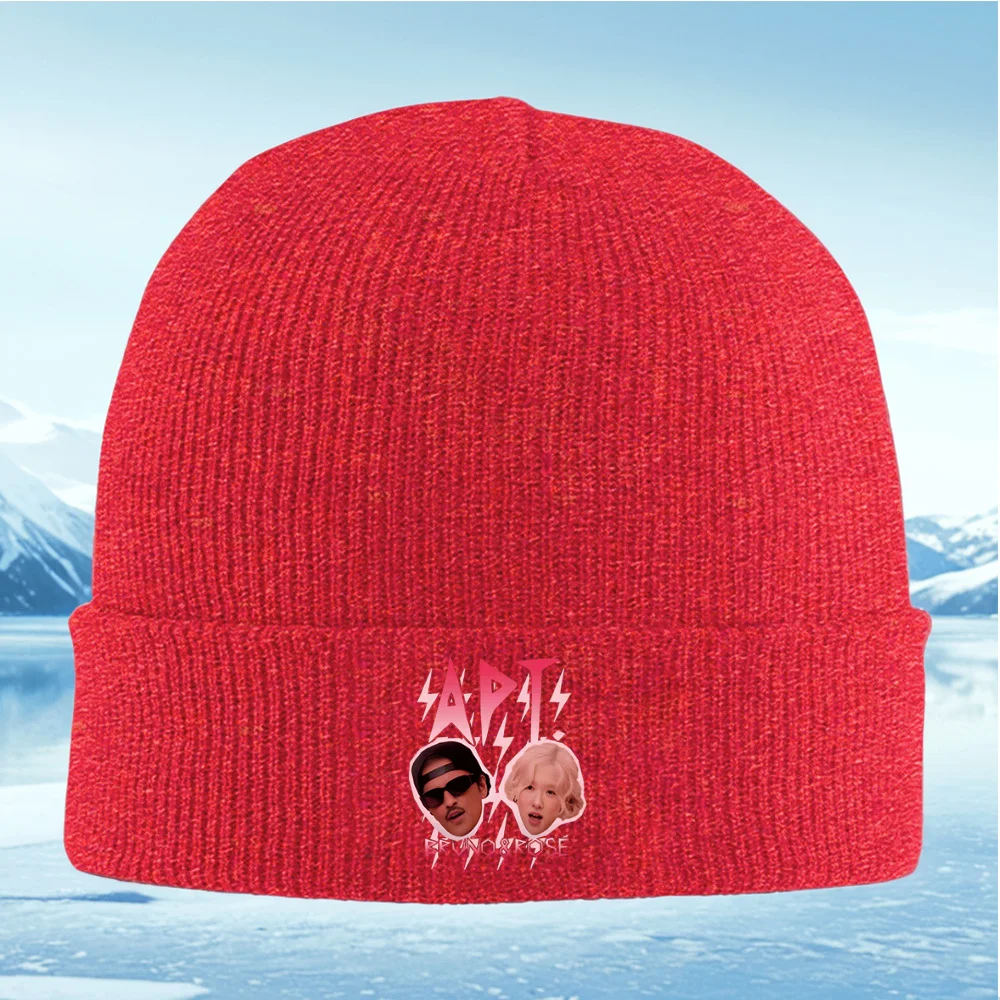 KUNST grafisch met gezichten en bliksem Heren Dames Unisex Gebreide muts Muts Pullover Cap Winter Thermisch Warm Kerstmis Outdoor Cyclus