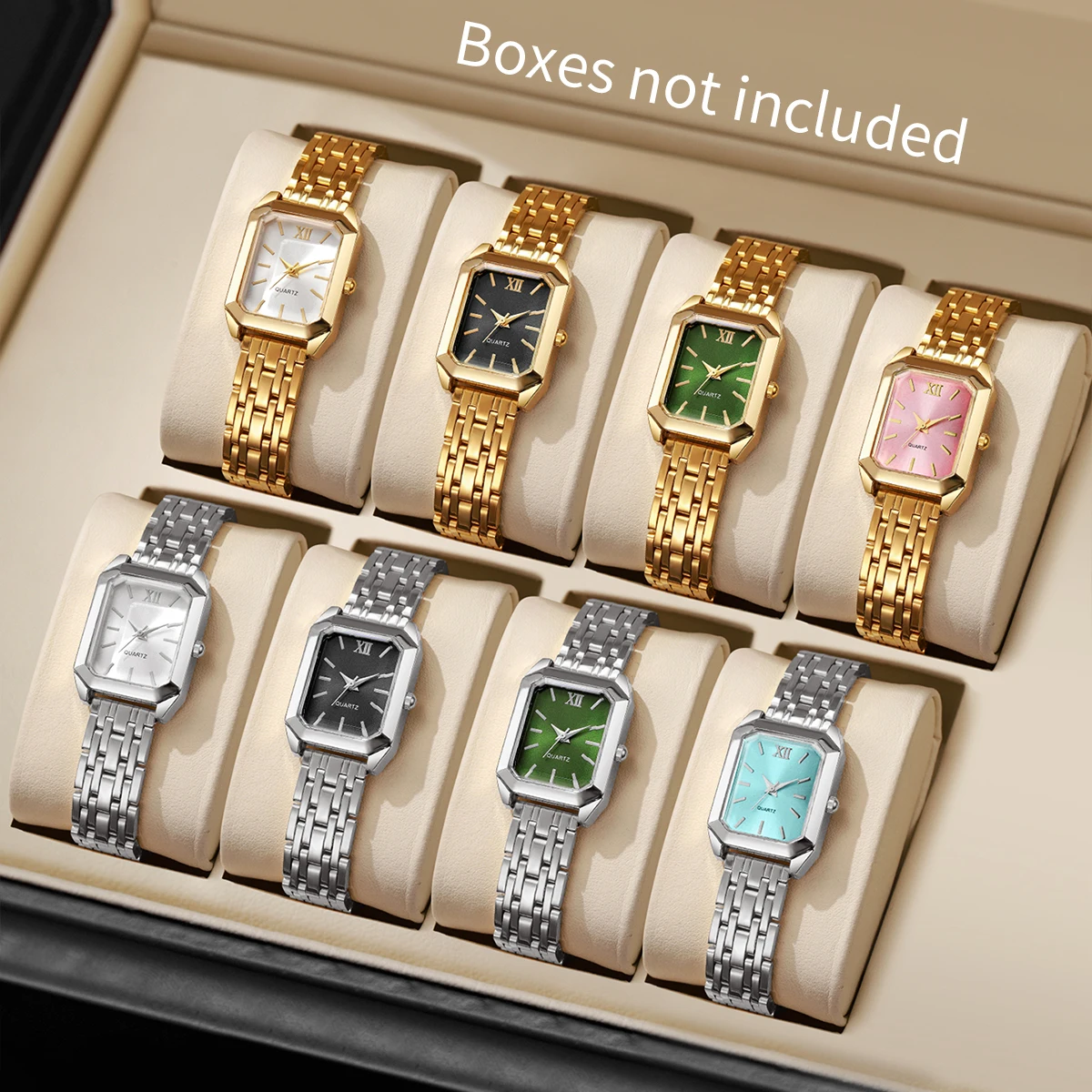 1/8PCS Fashion Rectangle Women Quartz Wristwatch Casual Ladies  Watches Girls Clock Reloj Mujer(Without Box)