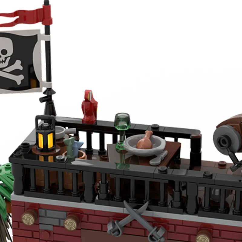 1411pcs MOC Pirates Skull Island Remake Model Building Blocks Christmas Gift Construction Toys Assemble DIY Birthday Art Display