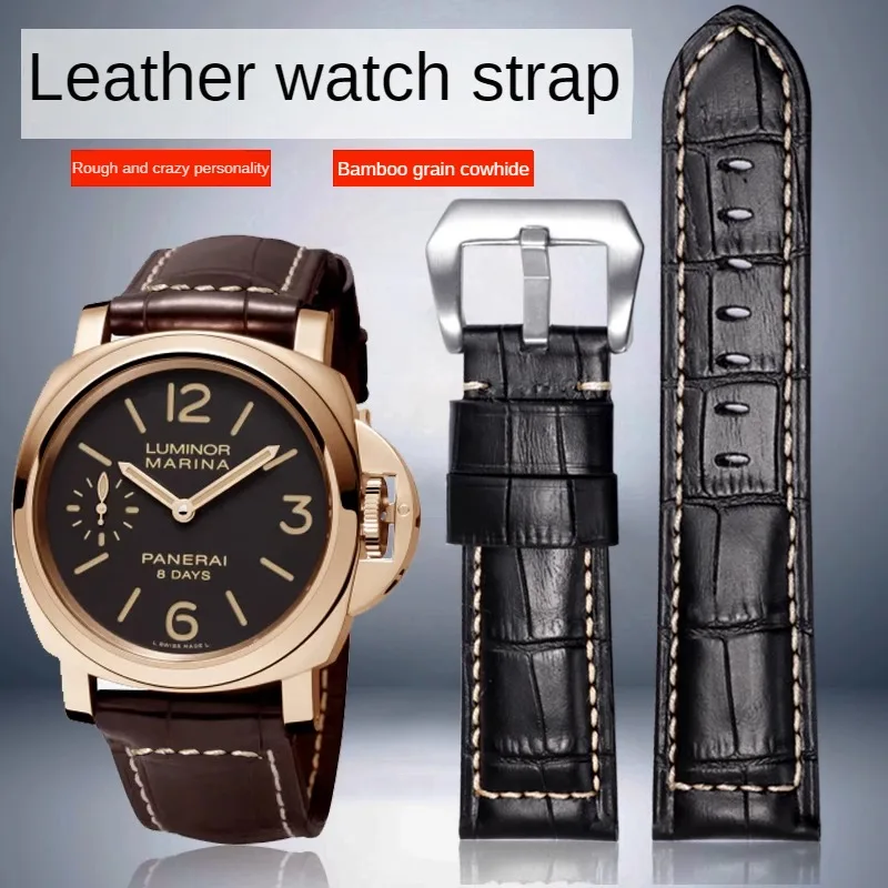 Leather Watch With A Large Leather Strap With Crocodile Pattern Instead Of Lumino series 20/22/24/26mm