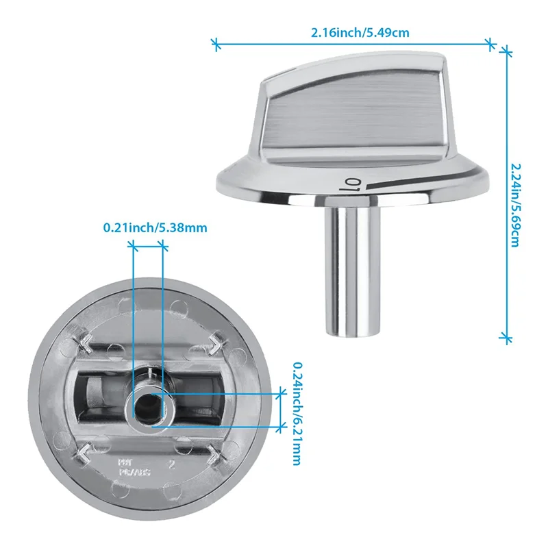 

AB43-2 PCS Upgrade 5304525746 Long Stem Stove Knobs Replacements, Compatible With Gas Stove Range Oven Knobs