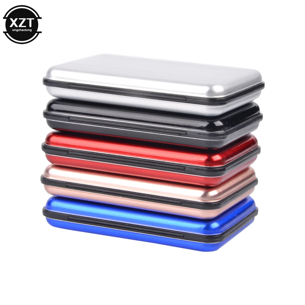 Portable Micro SD Card Holder SDXC Storage Holder Memory Card Case Protector Aluminum case 16 solts for SD/ SDHC/ SDXC/ Micro SD