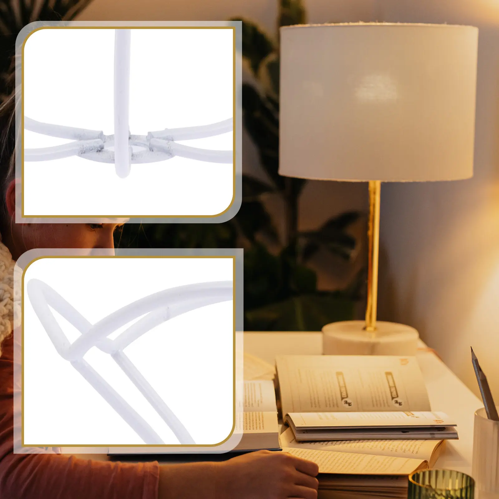 Iron Lampshade Frame DIY Decorative Lamp Shade Holder Stable Structure for Table Lamps Chandeliers Home Office