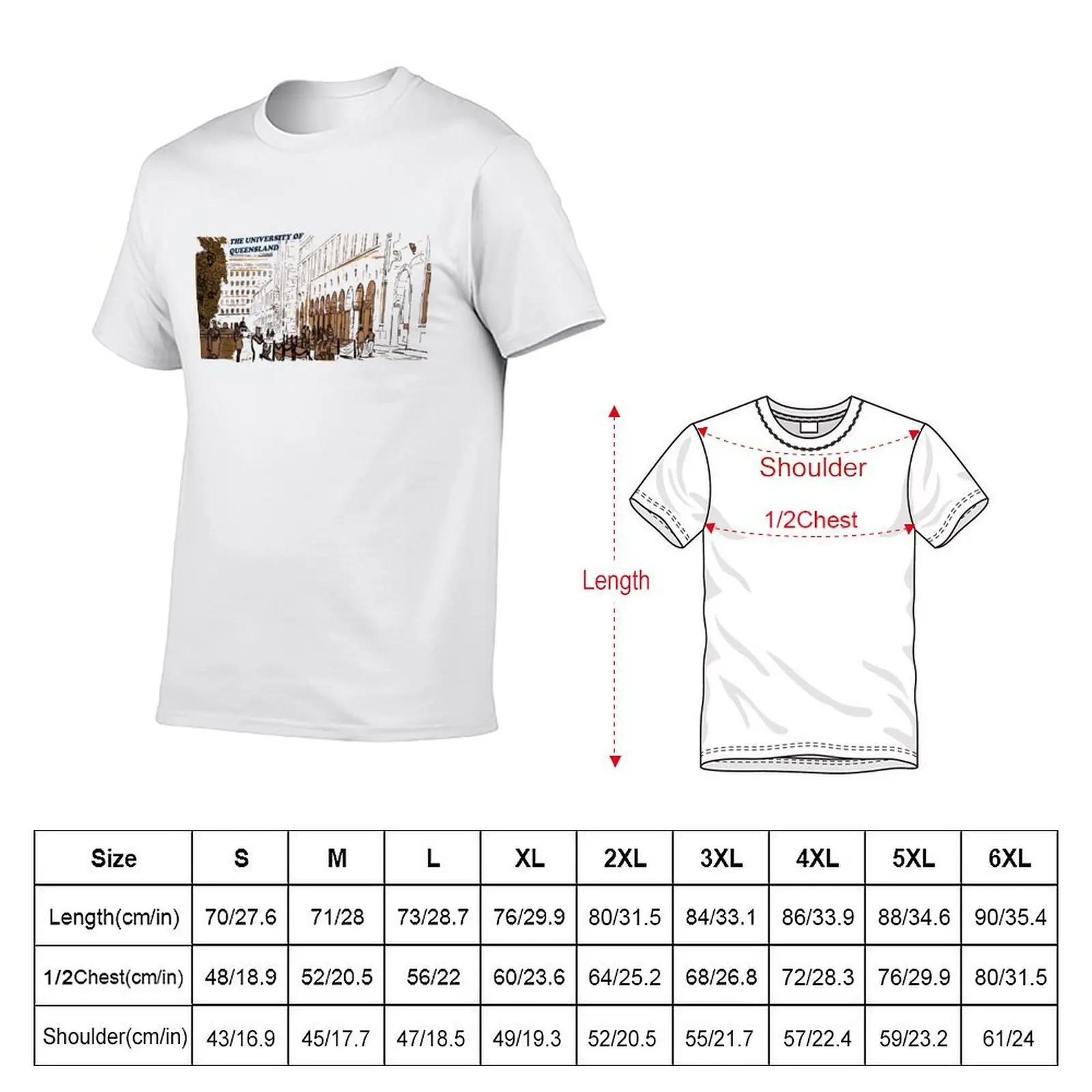 تي شيرت جامعة كوينزلاند تي شيرت قطن 100% قطن تي شيرت عالي الجودة #5