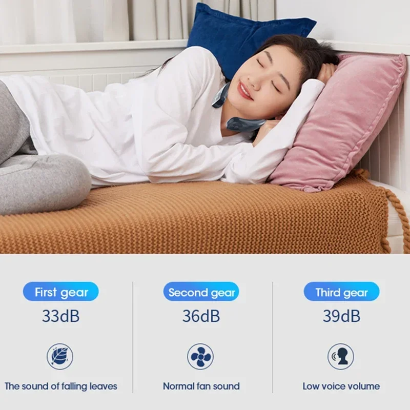 مروحة رقبة محمولة قابلة لإعادة الشحن USB بقدرة 4000 مللي أمبير في الساعة بدون شفرات صامتة 3 سرعات معلقة للسفر والمكتب واللاسلكي في الهواء الطلق #6