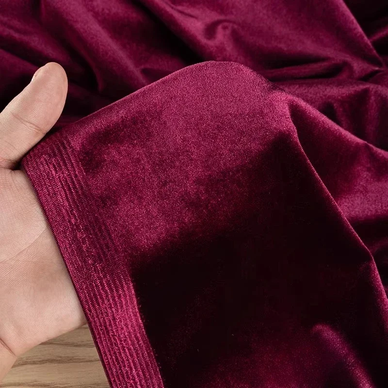 Solid color soft velvet four sided elastic fabric sewn shirt, dress, and pants designer DIY sewing fabric sold by meter