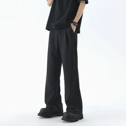 Men's Wide Leg Pants Thin Man Black Comfortable Pant Summer Casual Streetwear Loose Trouser Japanese 5XL Trendy Fashion