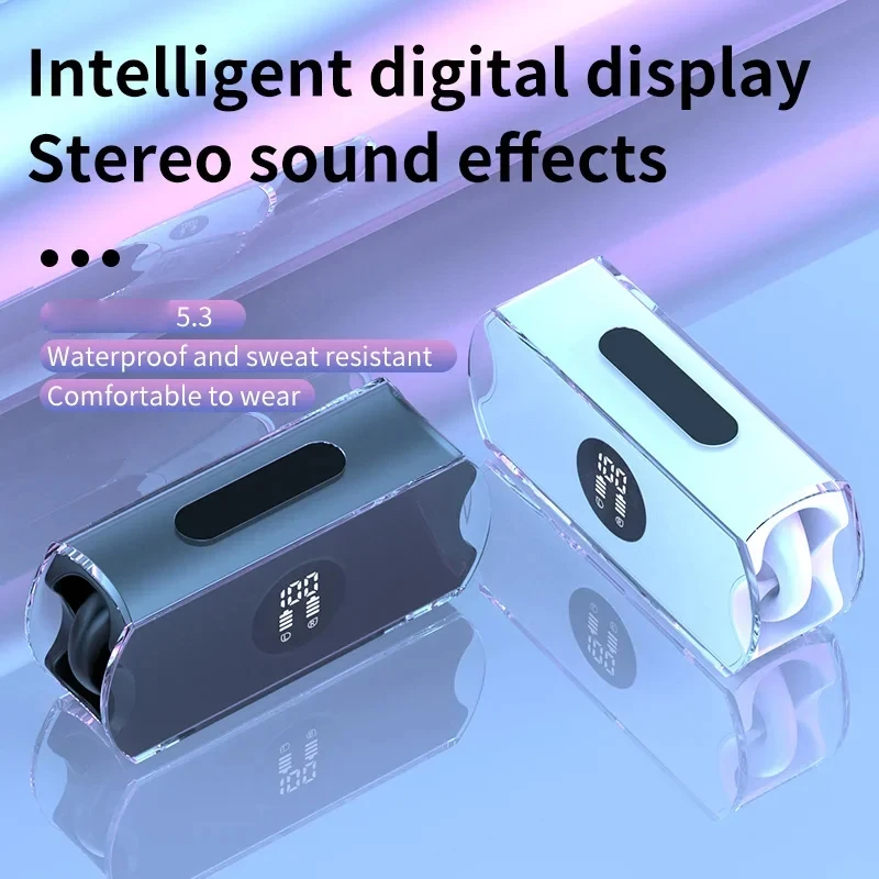 

Wireless Bluetooth Headset 5.3 Transparent Spacecraft Digital Display Earphone Bluetooth Wireless Bluetooth Headphones