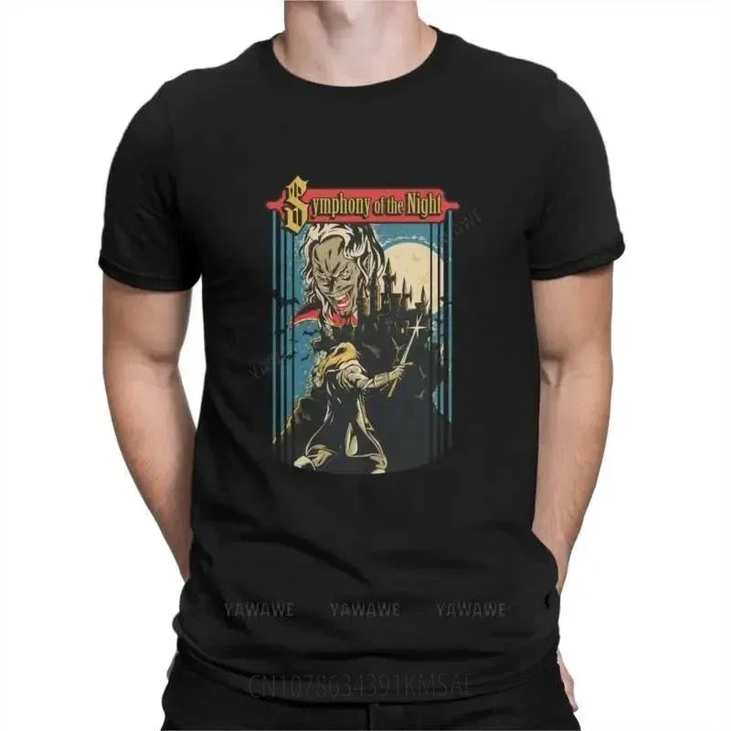 Men Castlevania Trevor Belmont Vintage Cotton Tees Round Collar Short Sleeve T Shirt Symphony of The Night Classic  T-Shirts