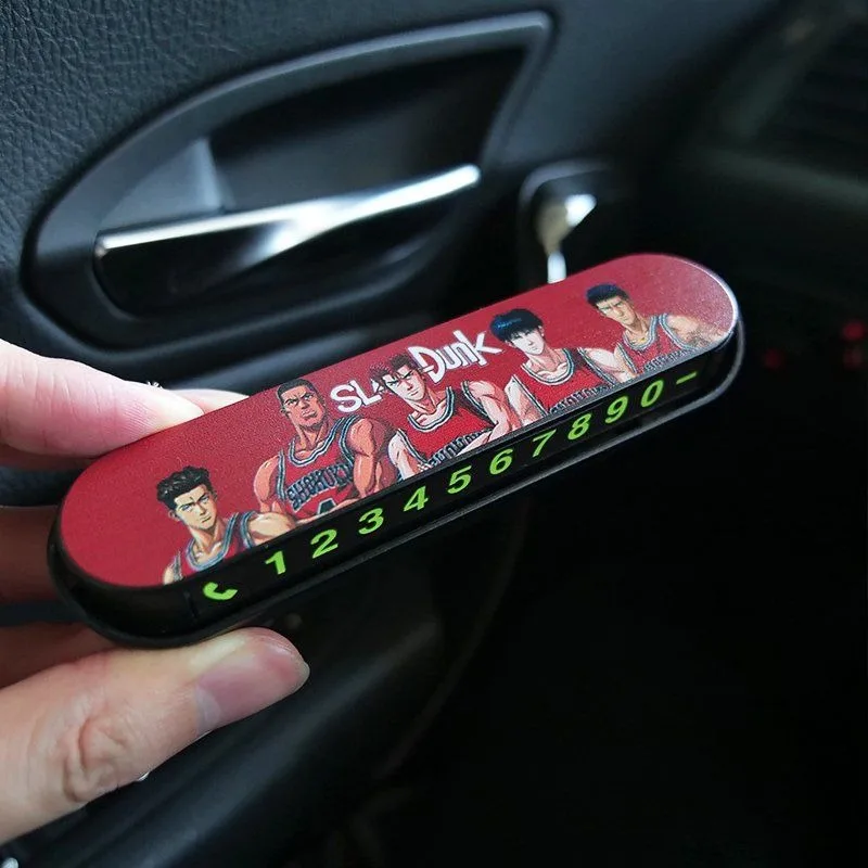 New Slam Dunk anime Sakuragi Hanamichi Rukawa Kaede temporary parking plate press hidden moving license plate gift in the car