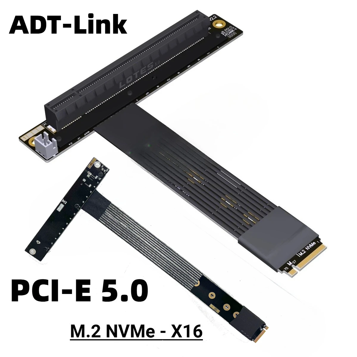 

Новый удлинительный кабель M.2 NGFF NVMe Key M to PCI-E 5.0 x16 для видеокарты M.2 Turn 90 Angled 16x M.2 Riser Card Adapter Видеокабель