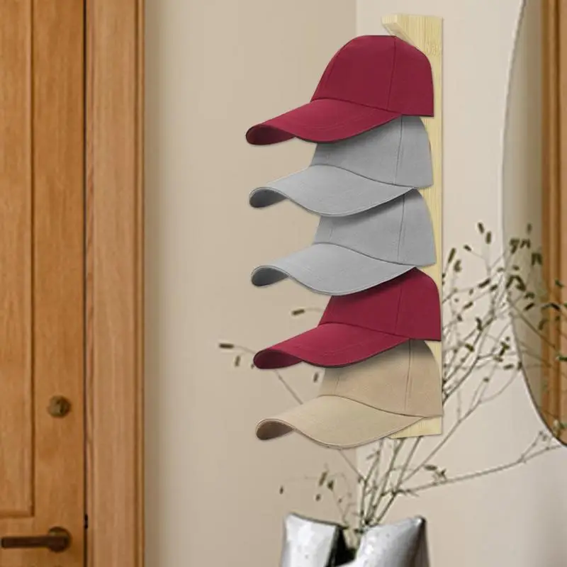 Baseball Hat Stand Wooden Closet Hangings Hat Storage Baseball Rack Hat Towel Hanger Clip wall hanging jewelry rack for Bedroom