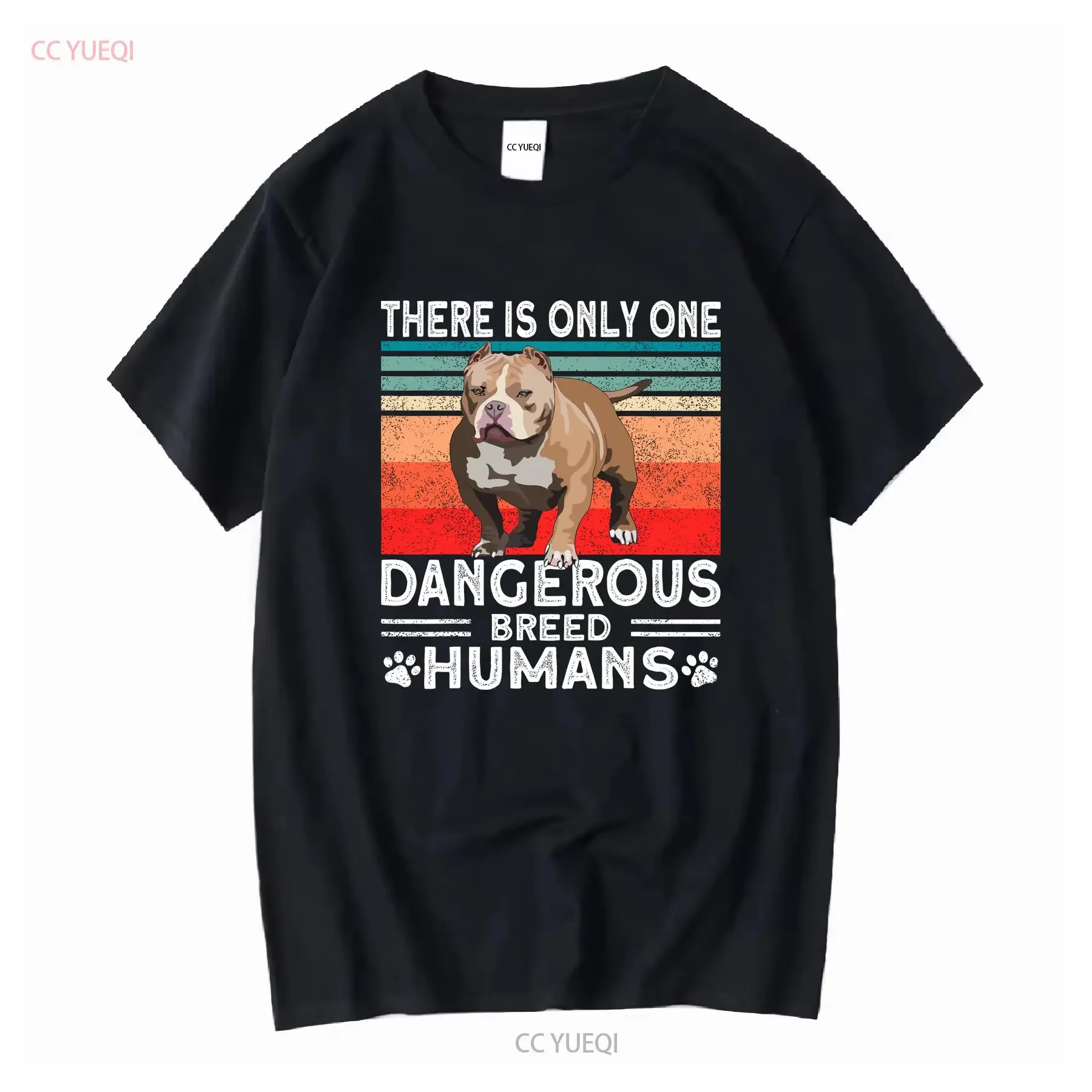 Bully XL Pitbull sólo raza peligrosa humanos americano camiseta vintage lavado versátil elegante transpirable Unisex ligeramente