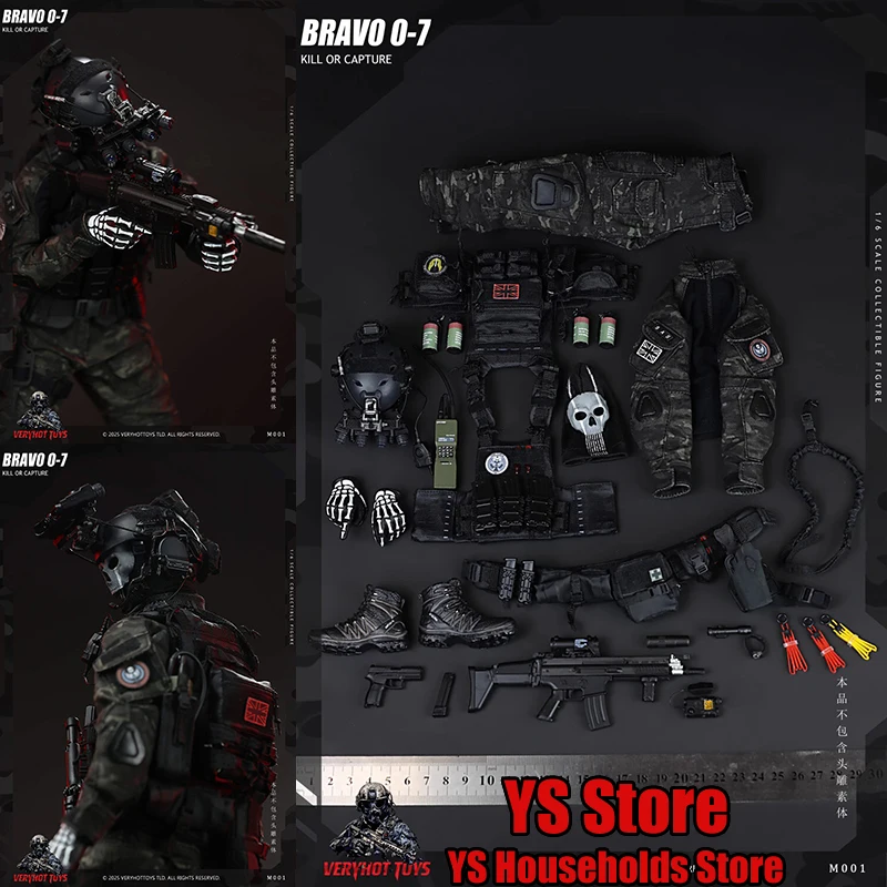 1/6 Bravo- 7 Kill Or Capture Ghost Military Man Figure VERYHOT Toys M001 Uniform Clothes Static Rifle Model Toys Equipment Set