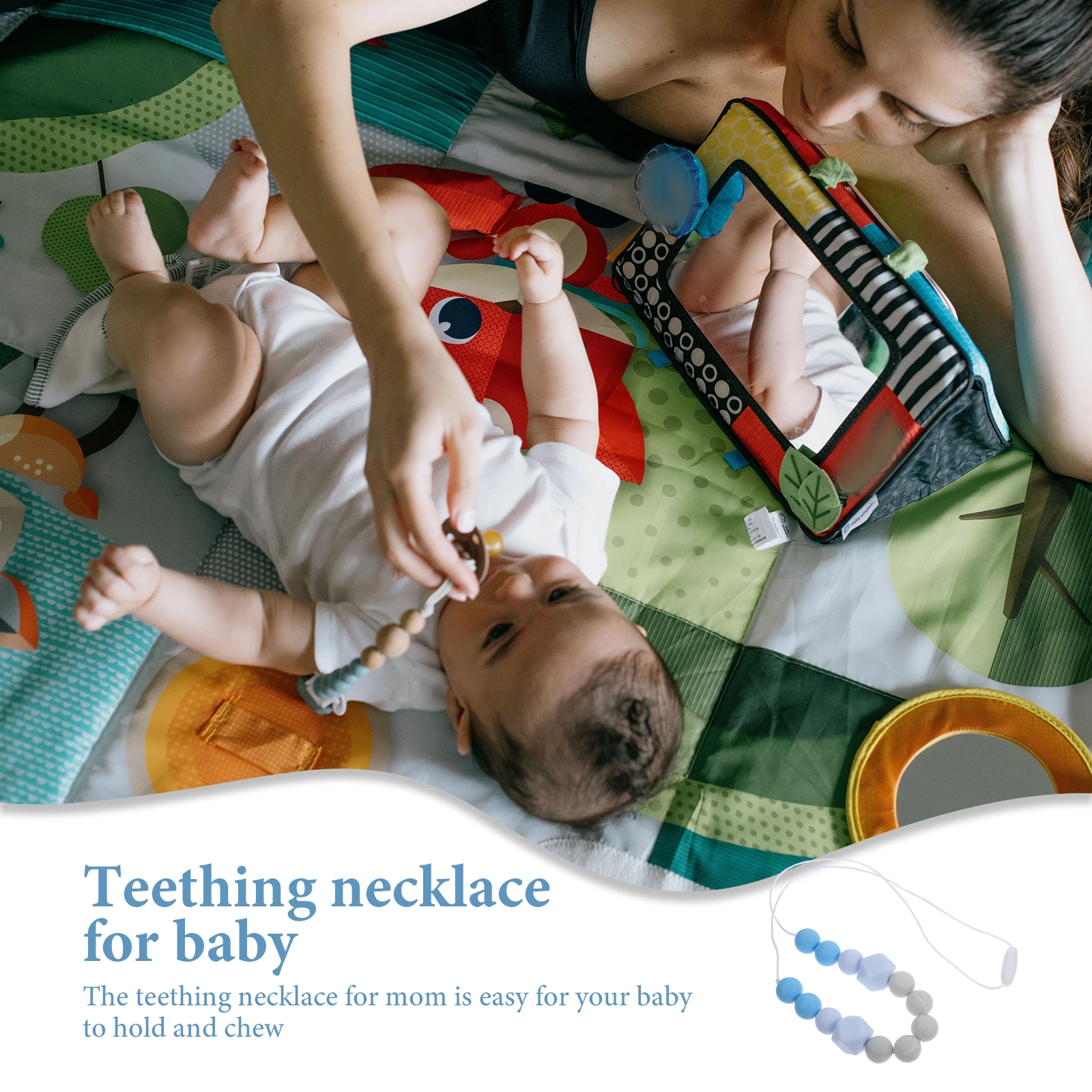 

Contrast Necklace Teething Silicone Teethers for Baby Mom Locket Clavicle Nursing Necklace Chain Nursing Teether