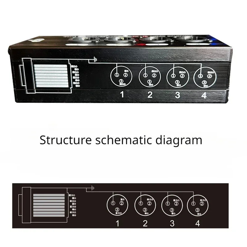 Network signal extender 4 XLR light conversion digital network cable to analog signal distribution audio video transmission box