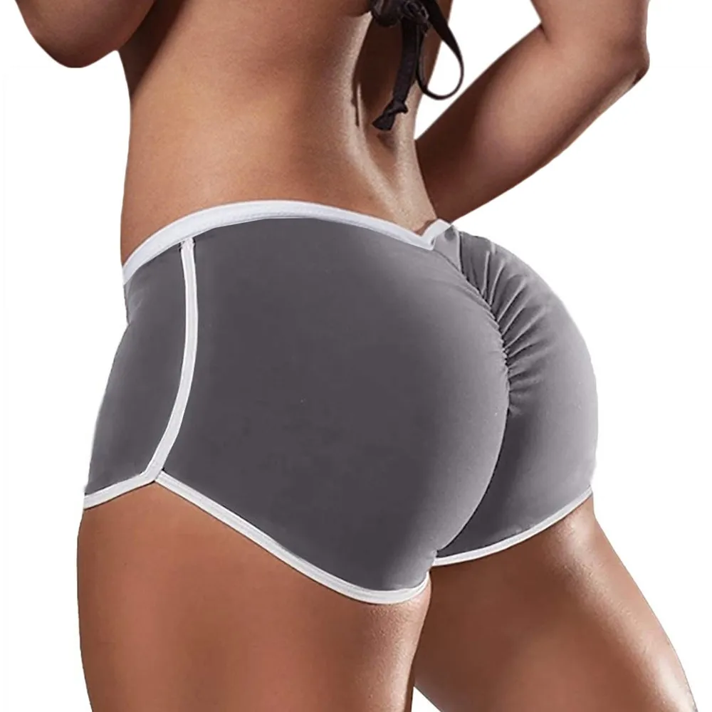 Womens Gym Fitness Sports Shorts Elastic Waist Butt-lift Buttocks Yoga Hot Pants Sexy Breathable Lingerie Ultra-Thin Underwear