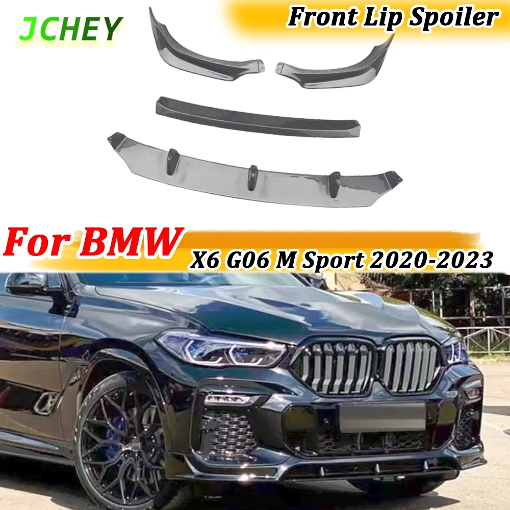 

Carbon Fiber Front Bumper Lip Spoiler For BMW X6 G06 M Sport 2020 2021 2022 2023 ABS Front Chin Spoiler Body Kit Car Accessories