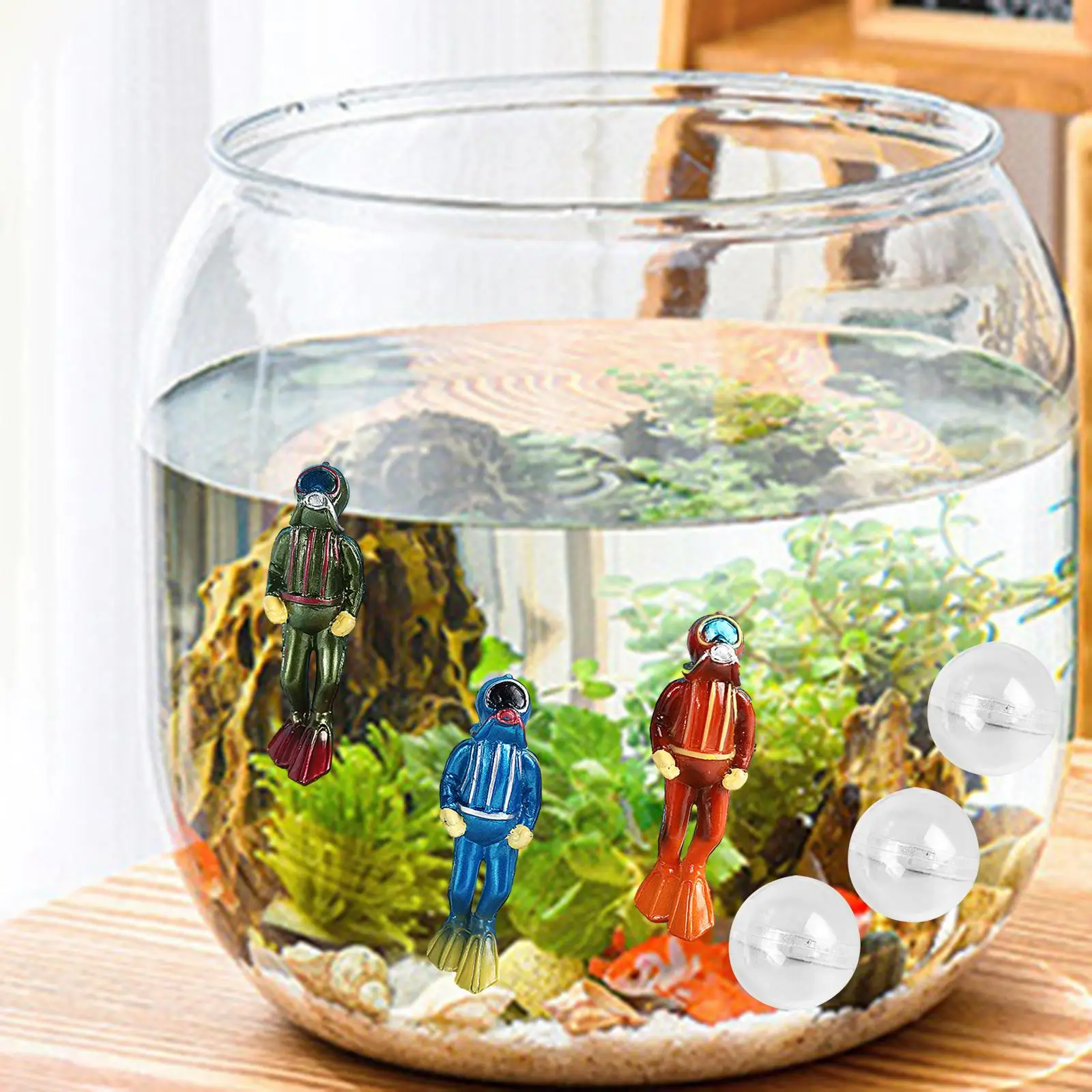 3 Pieces Little Diver Decorative Floating Pendant Aquarium Decorations