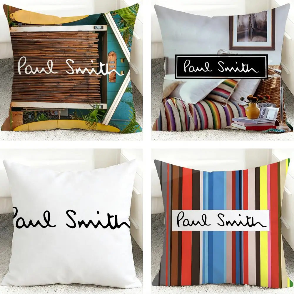 P-paul Fashion S-Smith Cushion Cover 40x40cm Square Decorative Sofa Cushion Cover Bedroom Living Room Home Decor Gift