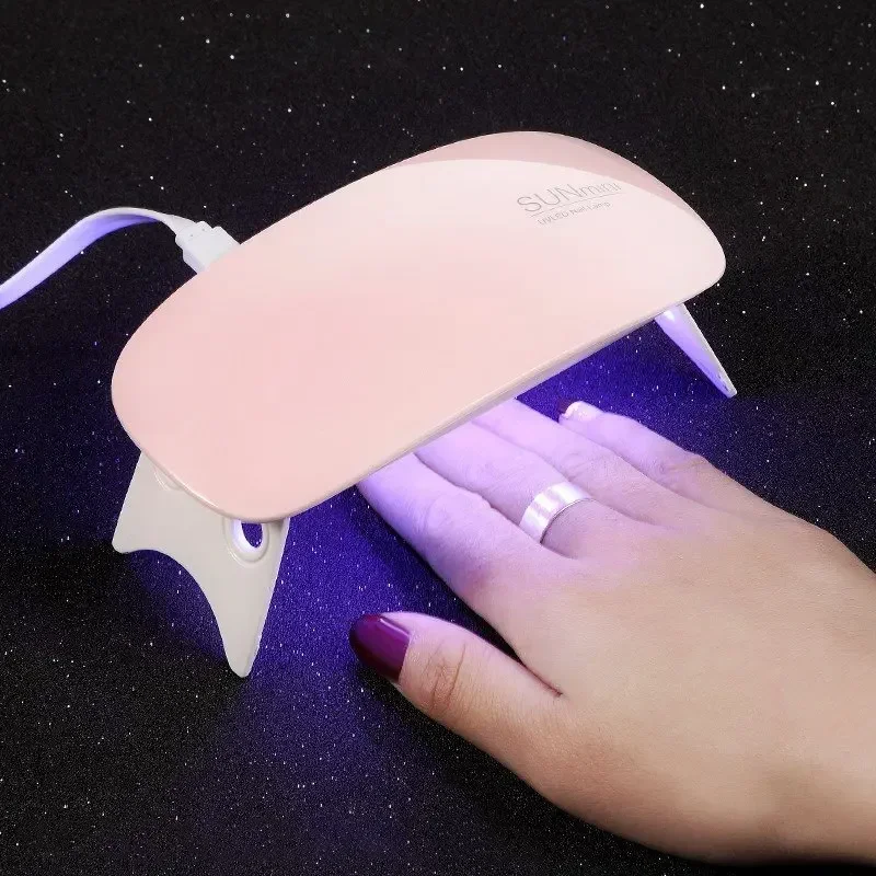 Portátil UV LED máquina do secador de unhas, Mini lâmpada para secagem Gel Polish, Cabo USB, Uso doméstico, Nail Art Tools, 6W