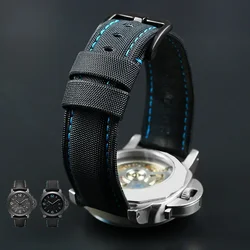 For Panerai Watchband 441 Semen Sterculiae Lychnophorae Pam01661 DIESEL Carbon Fiber Plaid Genuine Leather Watch Strap 26 24mm