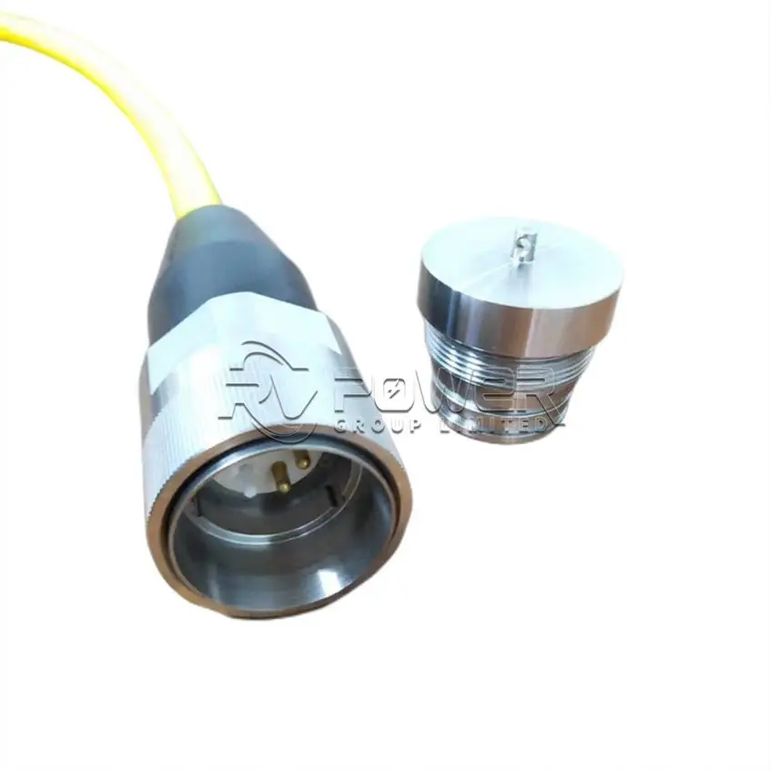 Underwater Floating 2 Core Power+2 Core SM Fiber Optic ROV Tether PUR Foam Cable with Watertight Connector