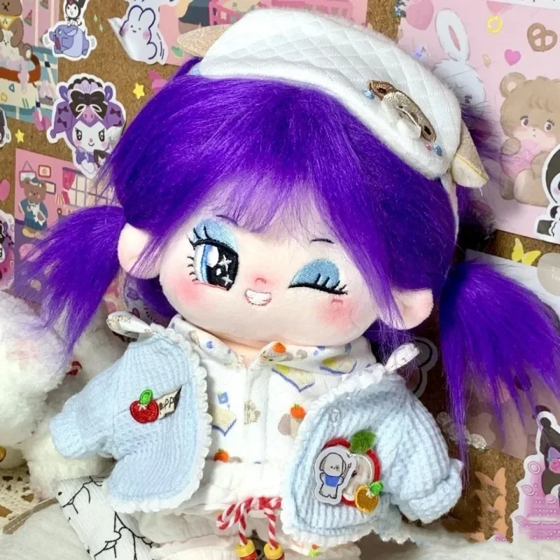 Oreiller en coton Kawaii Purple Rainbow Girl, Butter Stuffed Body fur s, Mascot Cosplay Gift, New Anime Attributs Py, 20cm