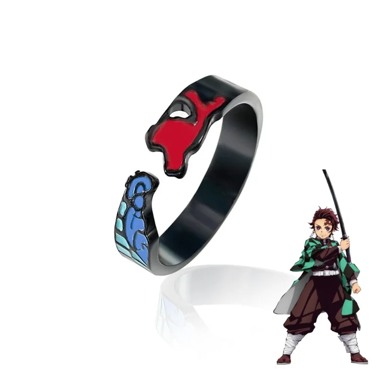 Demon Slayer Giyuu Tomioka Tokitou Muichirou Anime Cartoon Ring Mode Paar-Accessoires Trendige Spielzeuge Peripherieartikel Feiertagsgeschenke