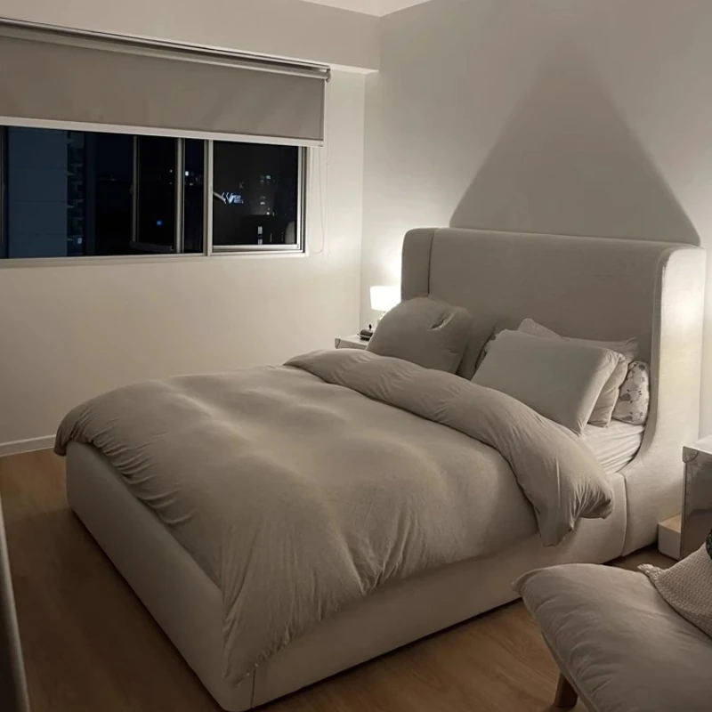 Dressing Double Bed Upholstered Unique Frame French Bed Bedroom Sleeping Queen Size Mobili Per La Casa House Accessories