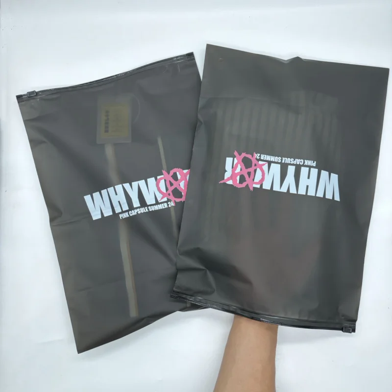 

2025customized.Custom See Through Matte Black Zipper Bag Clothing Packaging Bags Biodegradable Recycle Shirt Ziplock Bags