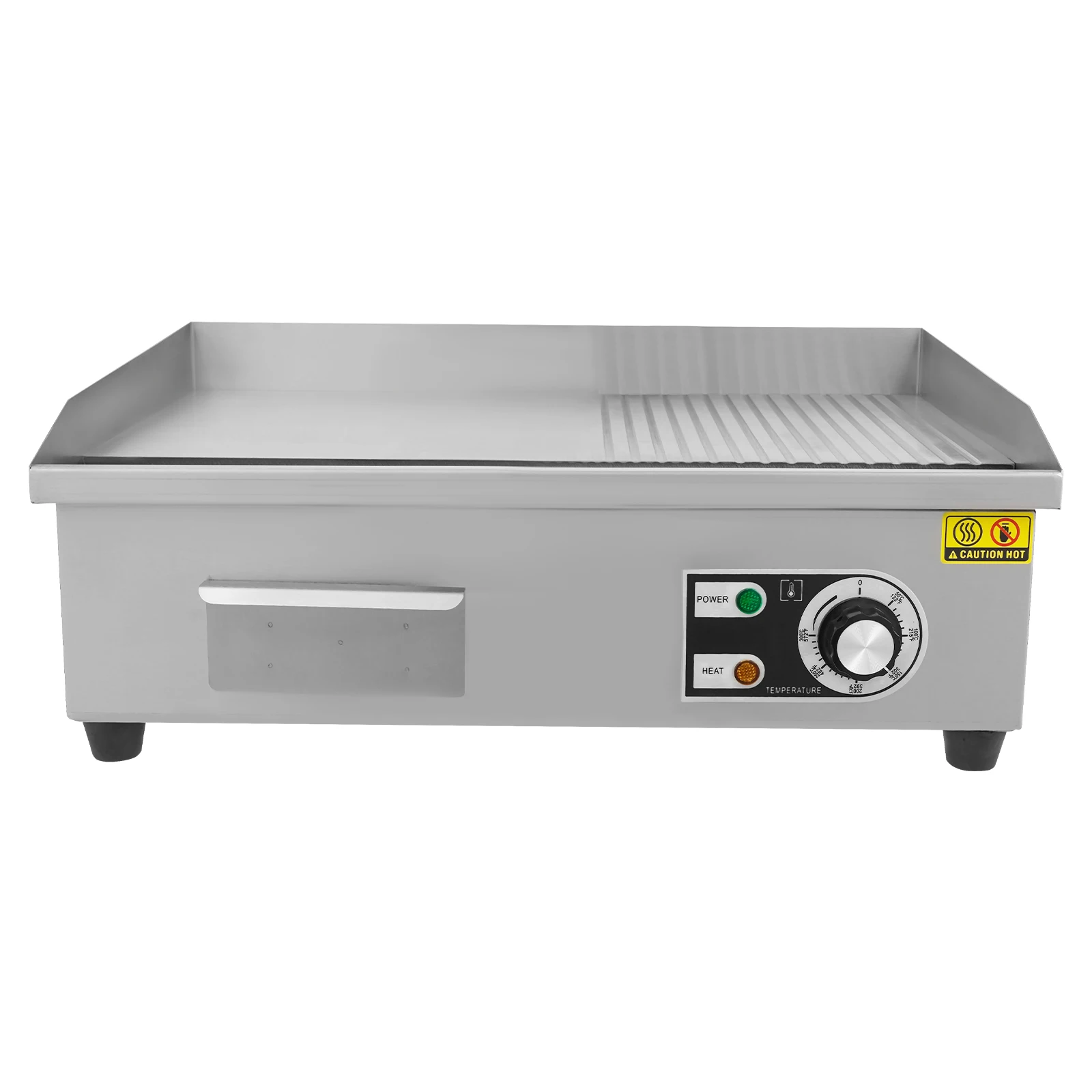 3000 W 220 V kommerzieller Elektrogrill 55 x 43 x 24 cm halbflacher Arbeitsplattengrill, einstellbare Temperatur, Edelstahl-Restaurantgrill