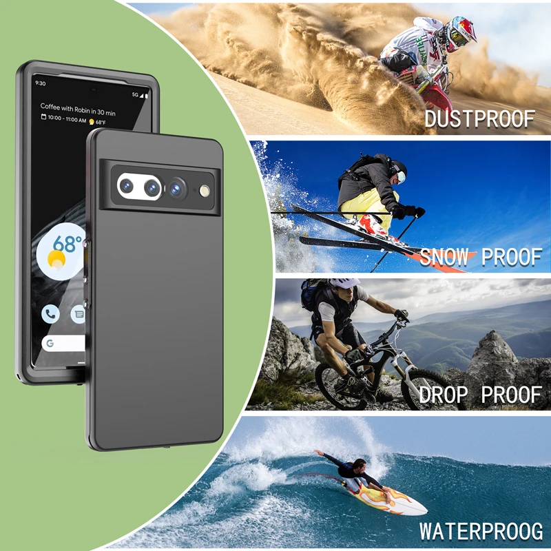 IP68 Waterproof Case For Google Pixel 7 Pro Diving Swim Outdoor Sports Anti-fall Dust-proof TPU 360 Full Covered Armor