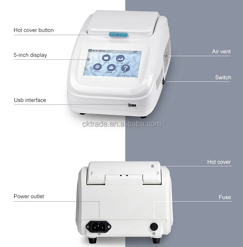 CHINCAN PR-96E PR-96P Snelle Gradiënt Thermische Cycler 0C ~ 105C PCR-machine met 7 "TFT full colour touchscreen