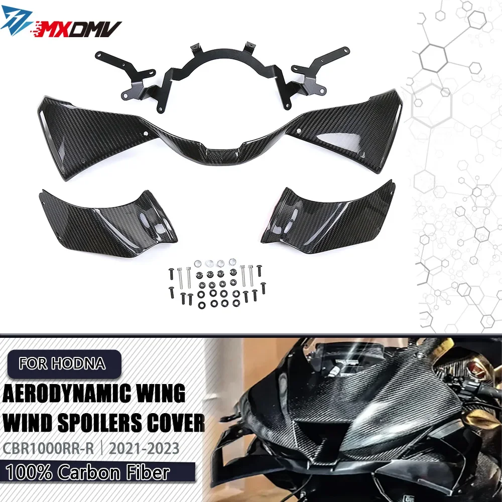 For Honda CBR1000RRR CBR1000RR-R 2021 2022 2023 Pure Carbon Fiber Aerodynamic Wing Wind Spoilers Deflector Winglets