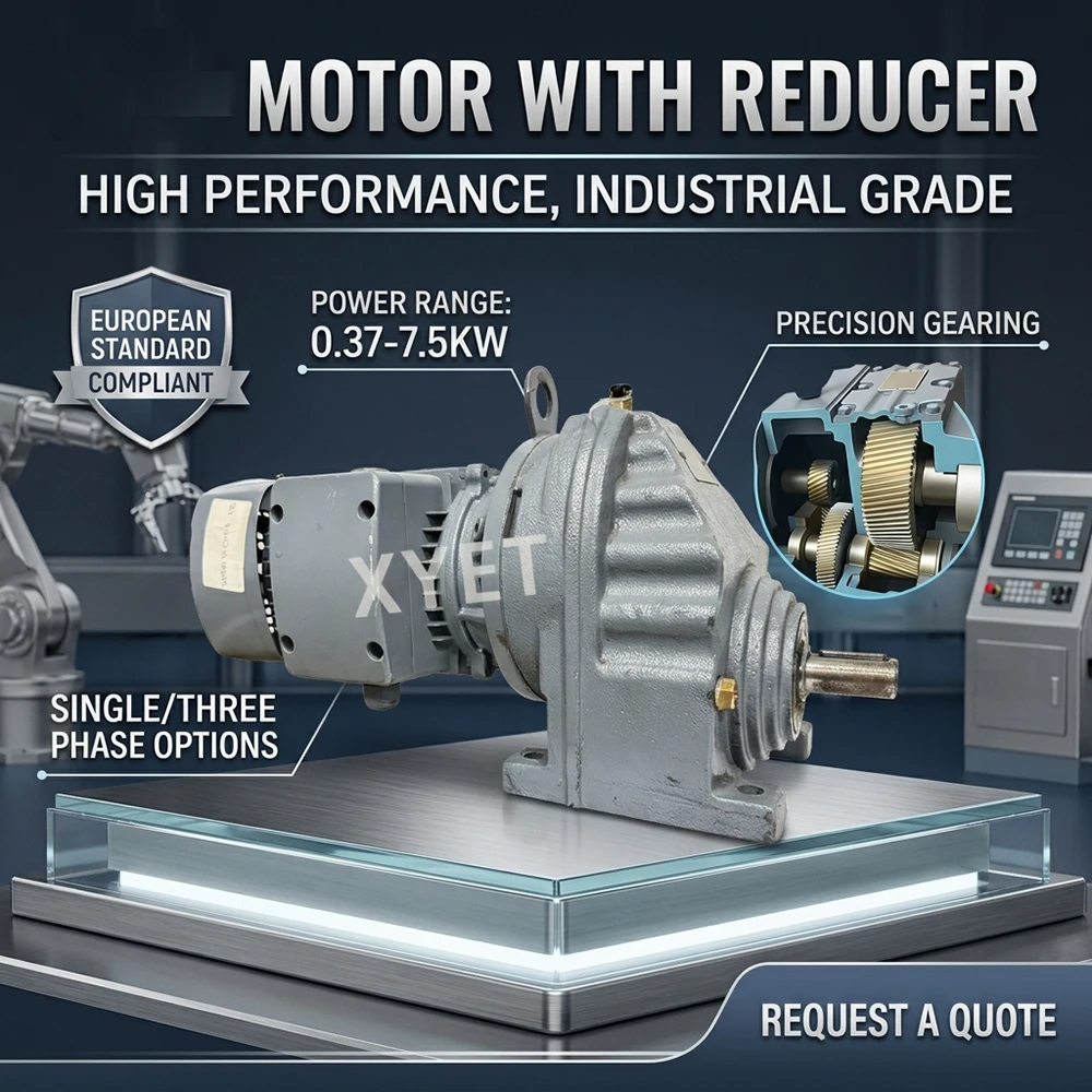 1100W 1500W Motor Reductor 2.2KW Cast Iron RF57 Inline Gear Units Motor Vertical Helical Speed Reducer with Gearbox Gear Reducer