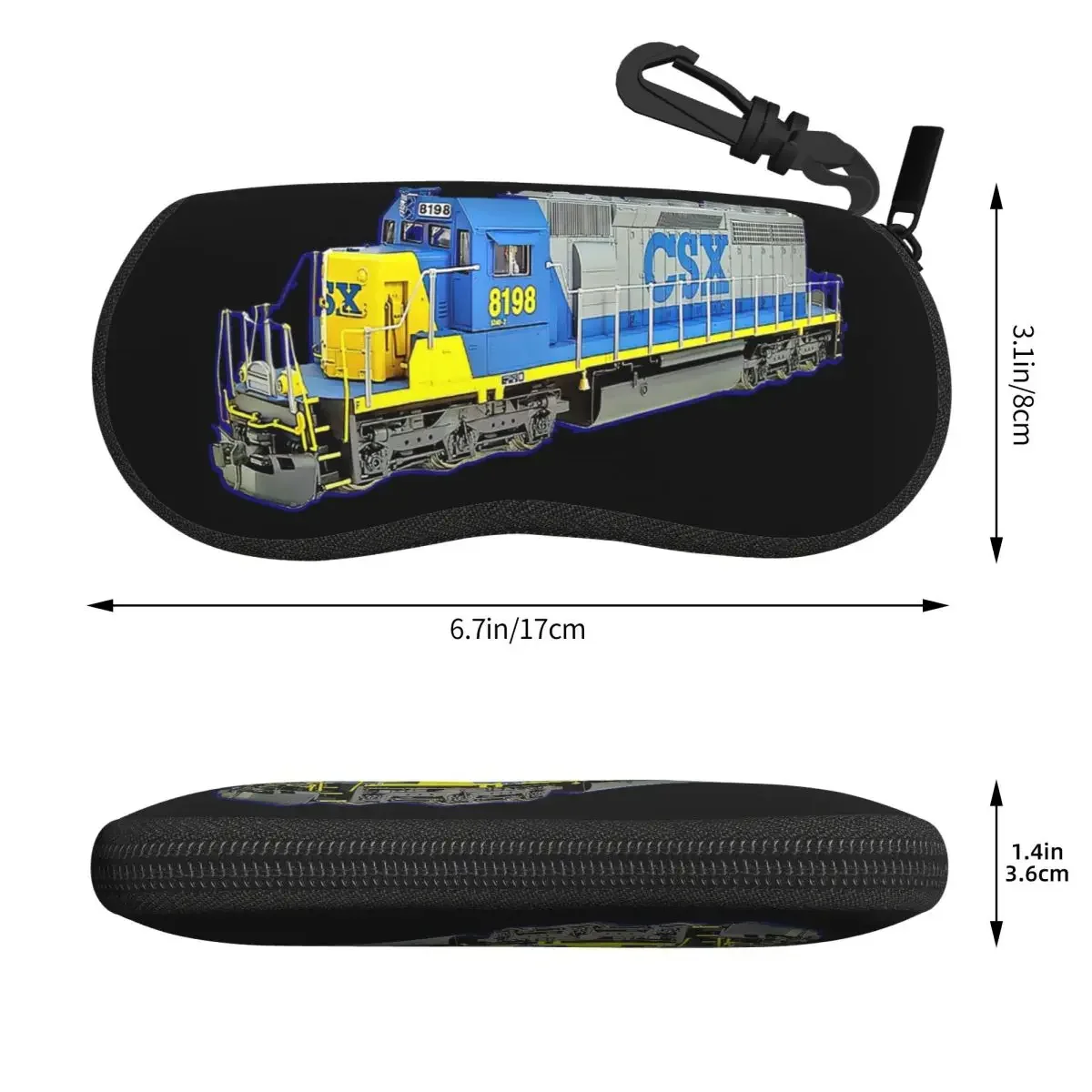 Freight Train CSX Engine Shell Glasses Case Protective Sunglasses Box Women Men Soft Eyeglasses Bag Pouch