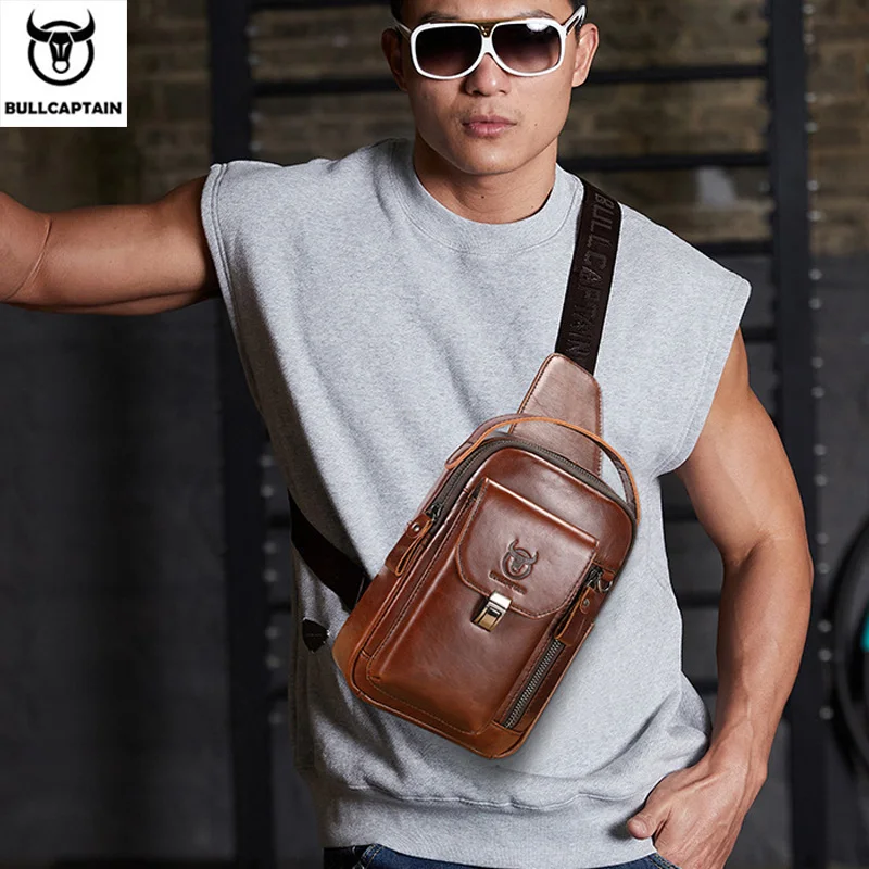 BULLCAPTAIN Men Multifunction Anti Theft Shoulder Bag Man Crossbody Cross Body Travel Sling Chest Bags Pack Messenger Pack