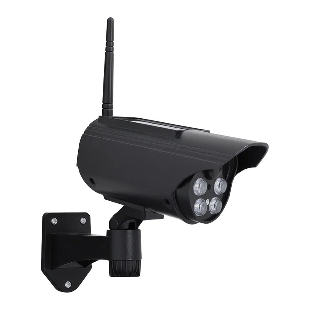 Outdoor Solar Powered Simulation Camera Waterproof Induction Rotating Fake Monitor Home Safe Dummy Camera Flashing LED Light